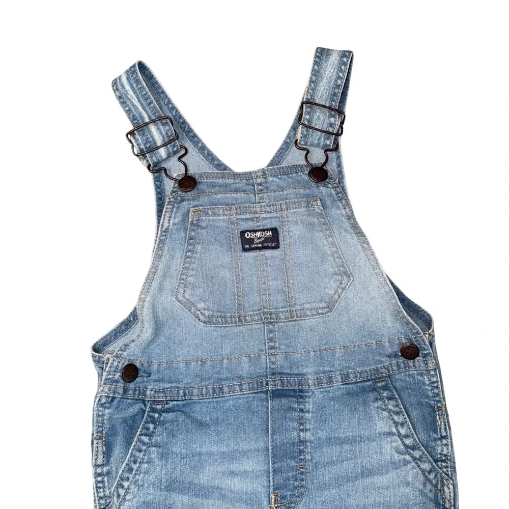 OshKosh B'gosh Denim Overalls Kids 4T Light Blue Excellent Vestbak Carpenter
